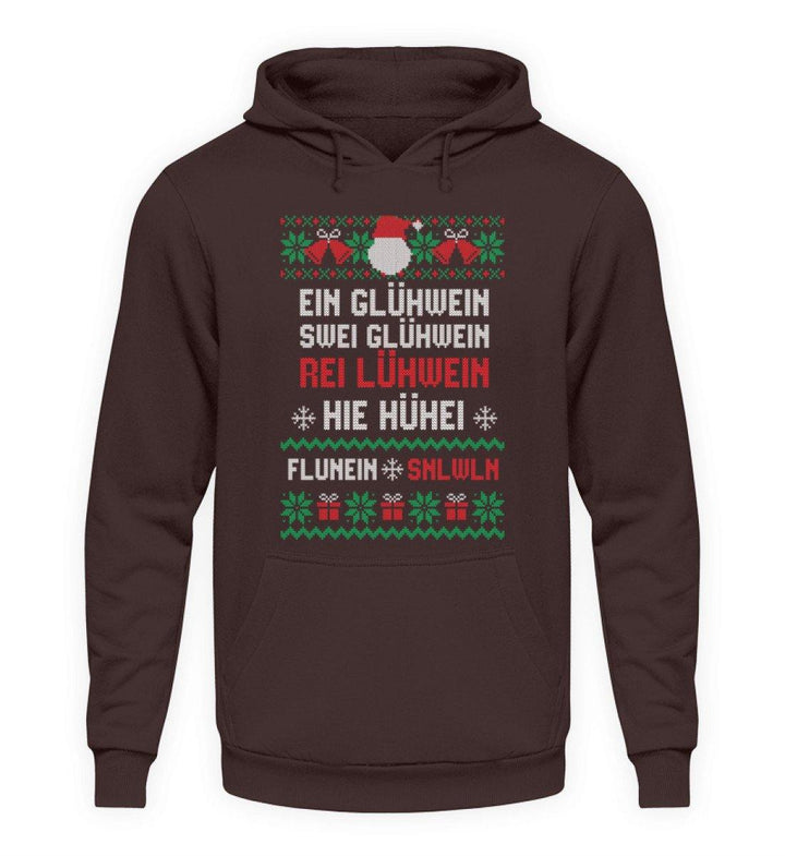 1 2 3 4 5 6 Glühwein - Words on Shirts  - Unisex Kapuzenpullover Hoodie - Words on Shirts Sag es mit dem Mittelfinger Shirts Hoodies Sweatshirt Taschen Gymsack Spruch Sprüche Statement