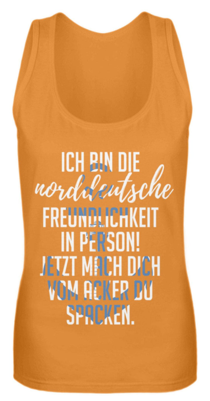 Norddeutsche Freundlichkeit  - Frauen Tanktop - Words on Shirts Sag es mit dem Mittelfinger Shirts Hoodies Sweatshirt Taschen Gymsack Spruch Sprüche Statement