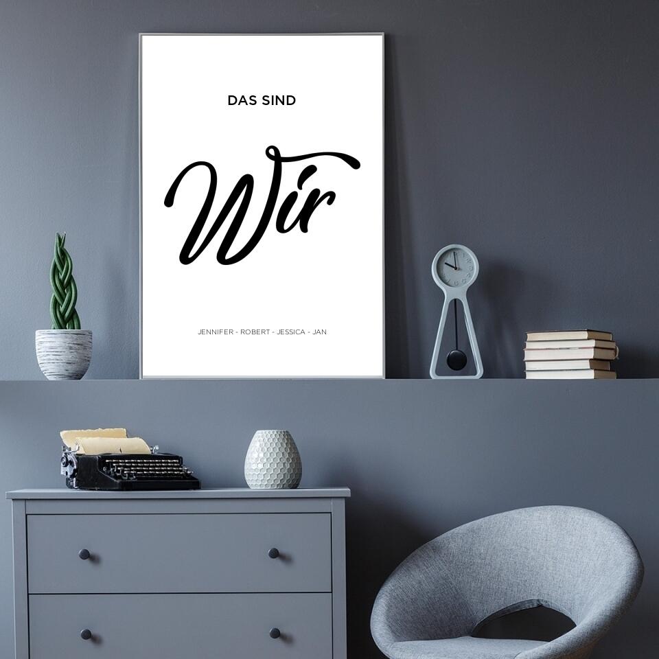 Das sind wir | personalisierbares Poster mit Namen | Familienposter Geschenk für Paare, Familie, Jahrestag, Valentinstag - Words on Shirts