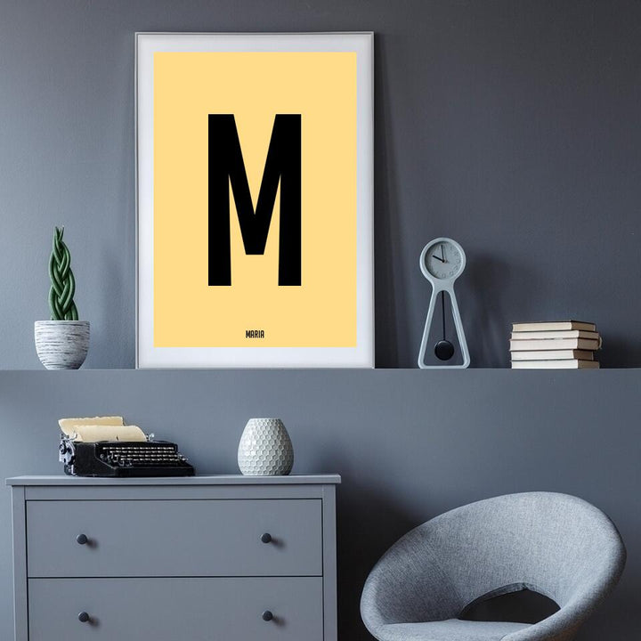 Buchstabenposter Vorname | personalisierbares Poster mit Name & Buchstabe | Geschenk für Paare Babyposter