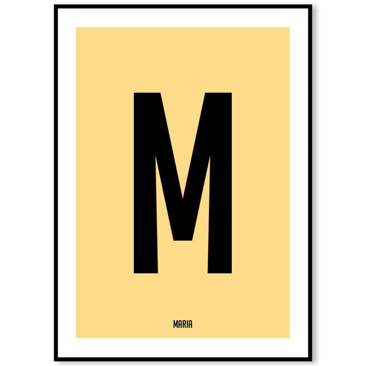 Buchstabenposter Vorname | personalisierbares Poster mit Name & Buchstabe | Geschenk für Paare Babyposter