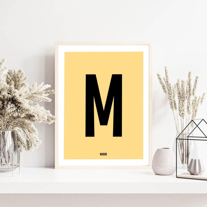 Buchstabenposter Vorname | personalisierbares Poster mit Name & Buchstabe | Geschenk für Paare Babyposter