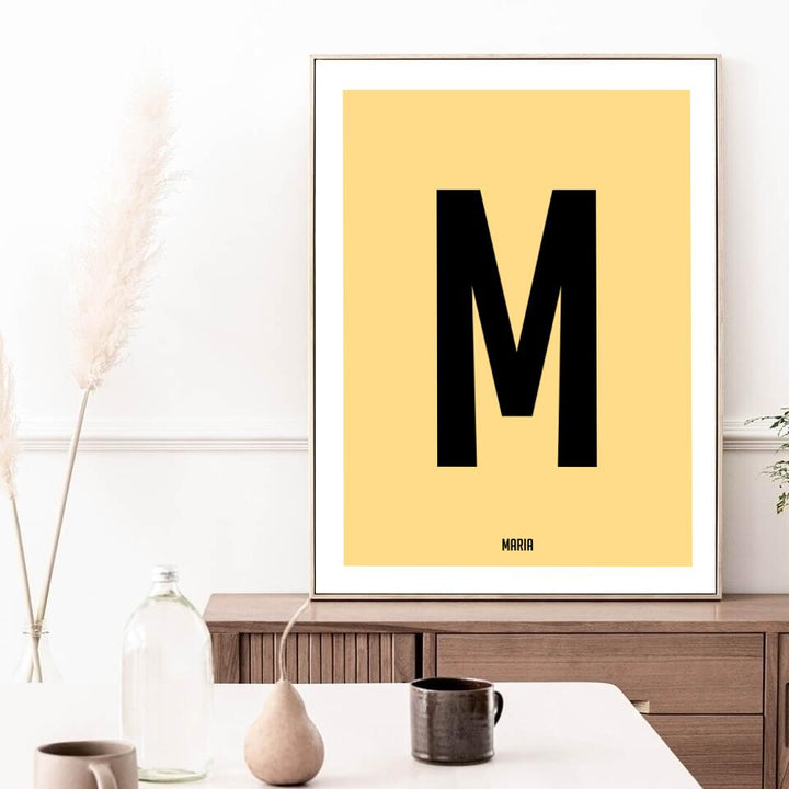 Buchstabenposter Vorname | personalisierbares Poster mit Name & Buchstabe | Geschenk für Paare Babyposter