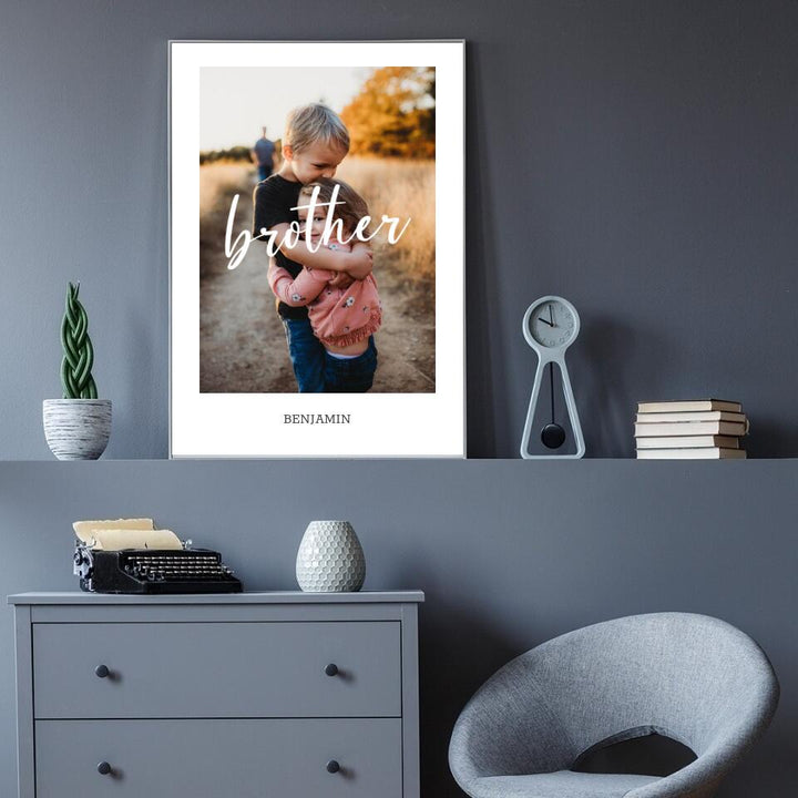 Familienposter Brother | personalisierbares Poster mit Name & Bild | Geschenk für Familie, Jahrestag, Valentinstag, Geschwister, Bruder & Schwester