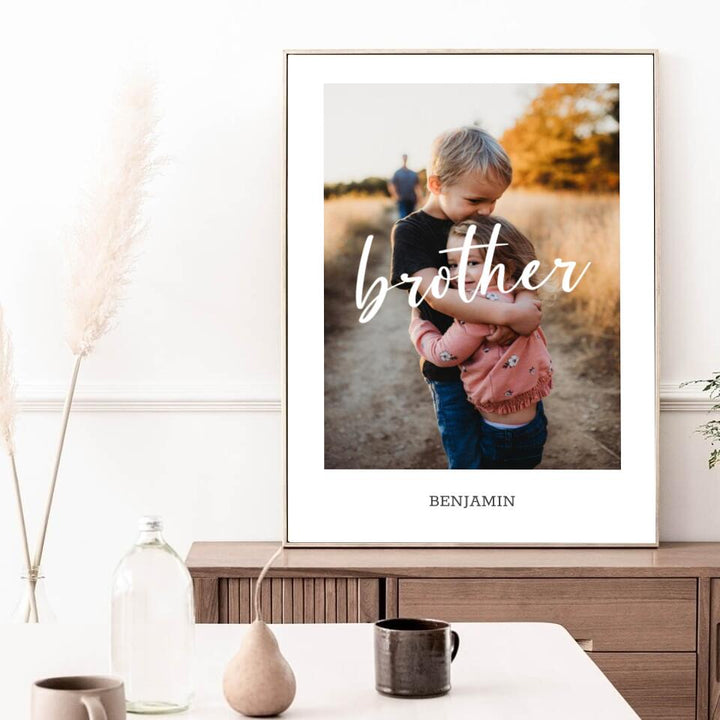 Familienposter Brother | personalisierbares Poster mit Name & Bild | Geschenk für Familie, Jahrestag, Valentinstag, Geschwister, Bruder & Schwester