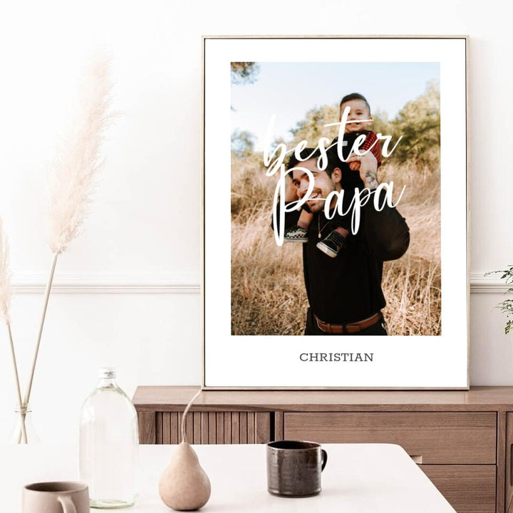 Familienposter bester Papa | personalisierbares Poster mit Name & Bild | Geschenk für Familie, Jahrestag, Valentinstag, Papa, Vater & Vatertag