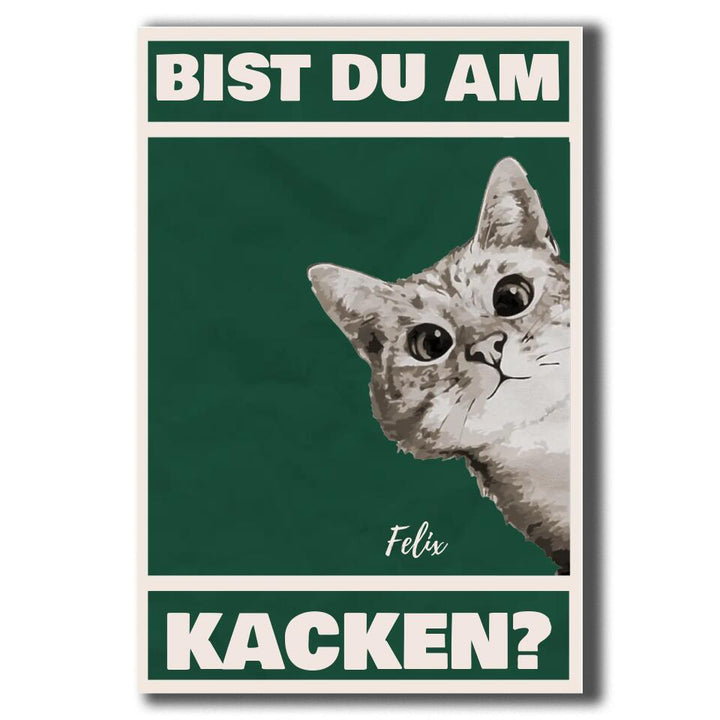 Bist du am Kacken? Lustige Fußmatte mit dem Namen deiner Katze & personalisiert mit deinem Text