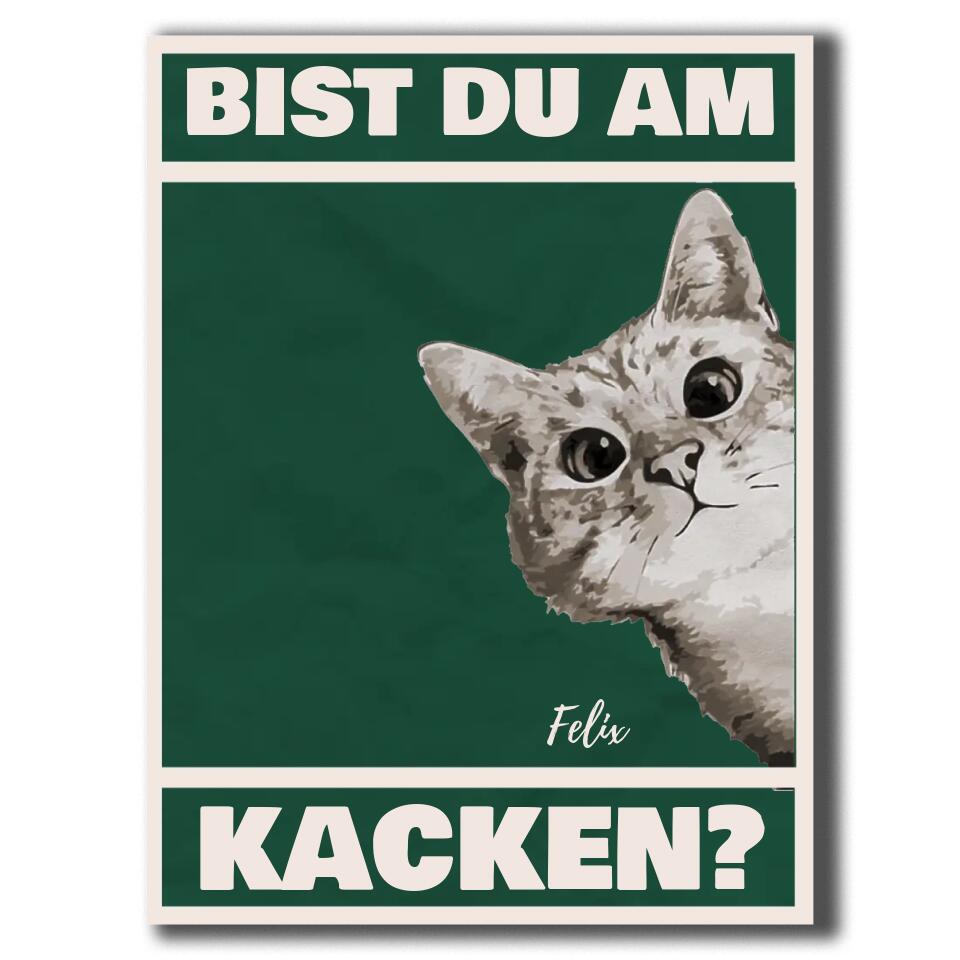 Bist du am Kacken? Lustige Fußmatte mit dem Namen deiner Katze & personalisiert mit deinem Text