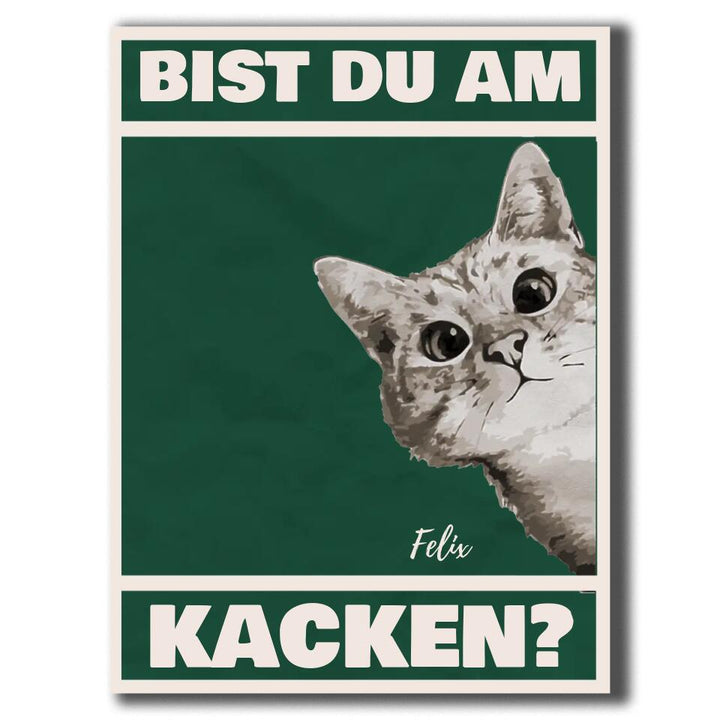 Bist du am Kacken? Lustige Fußmatte mit dem Namen deiner Katze & personalisiert mit deinem Text