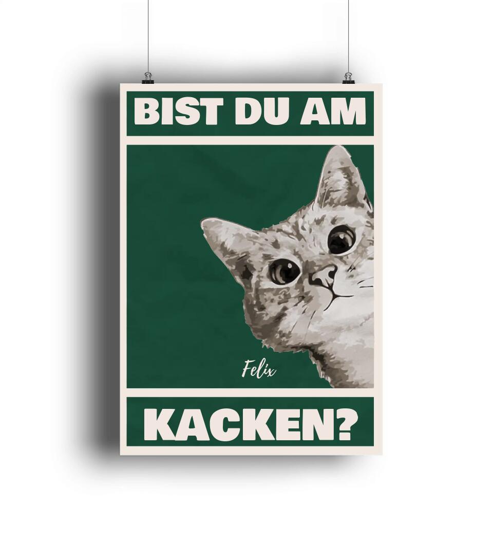 Bist du am Kacken? Lustige Fußmatte mit dem Namen deiner Katze & personalisiert mit deinem Text