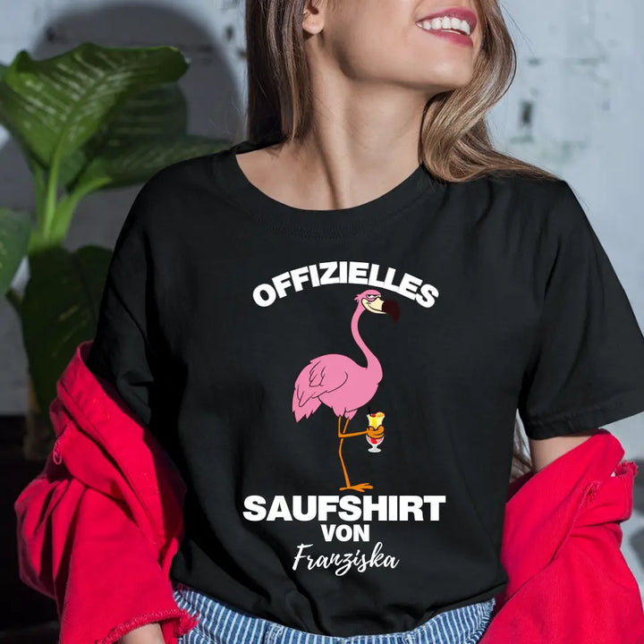 Offizielles Saufshirt von ... - Malle Shirt mit Flamingo und deinem Namen personalisierbar - Mallorca Saufshirt