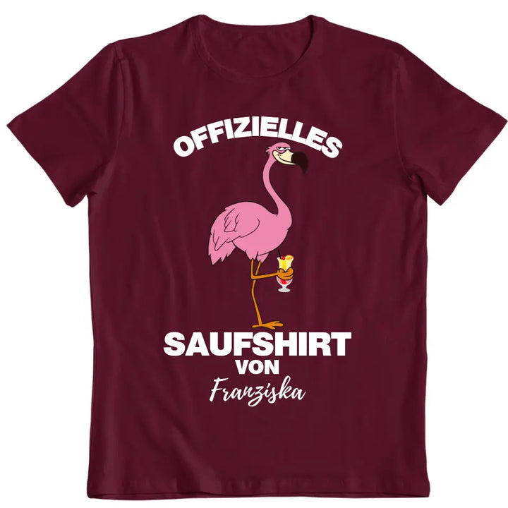 Offizielles Saufshirt von ... - Malle Shirt mit Flamingo und deinem Namen personalisierbar - Mallorca Saufshirt