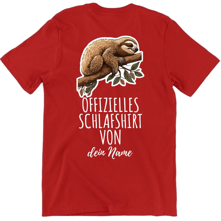 Offizielles Schlafshirt von ... - T-Shirt mit deinem Namen - personalisierbar - Damen, Herren & Kinder - mit Name - Faultier, Panda, Katze & Hund copy