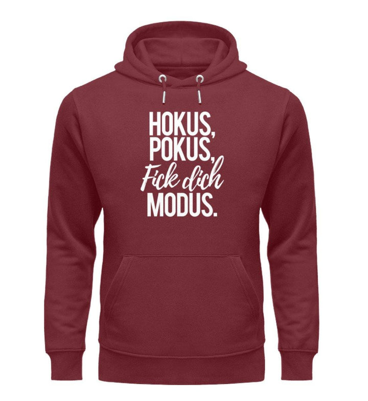 Fick dich Modus - Words on Shirts - PR  - Unisex Organic Hoodie - Words on Shirts Sag es mit dem Mittelfinger Shirts Hoodies Sweatshirt Taschen Gymsack Spruch Sprüche Statement
