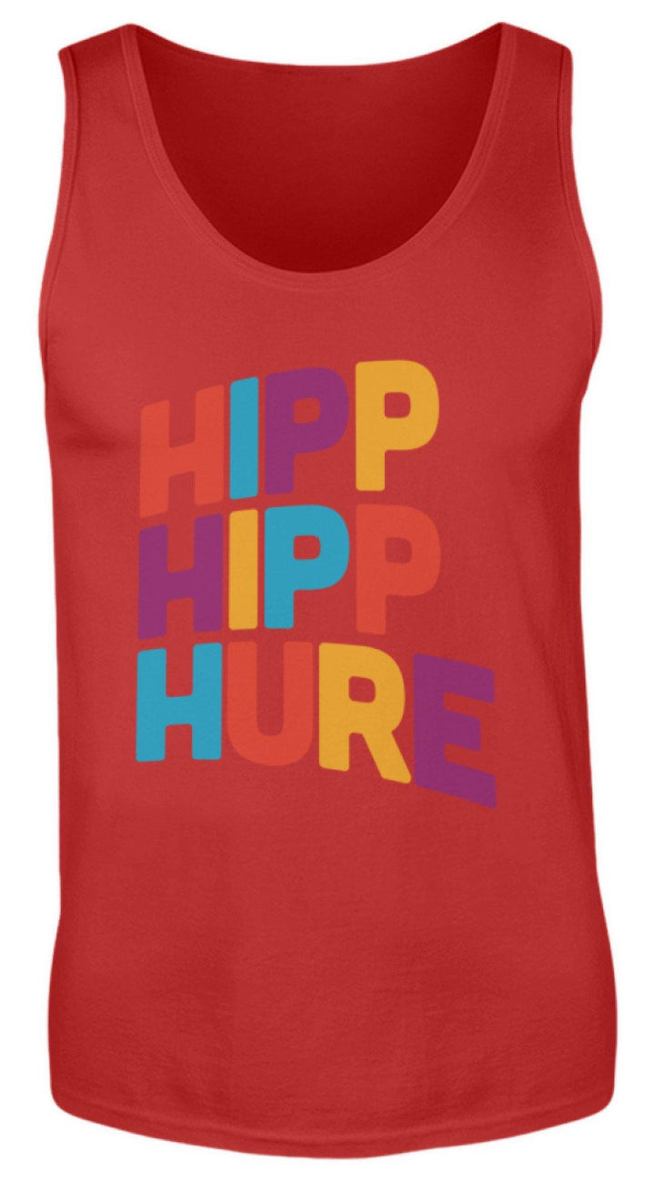 Hipp Hipp Hure- Words on Shirts  - Herren Tanktop - Words on Shirts Sag es mit dem Mittelfinger Shirts Hoodies Sweatshirt Taschen Gymsack Spruch Sprüche Statement