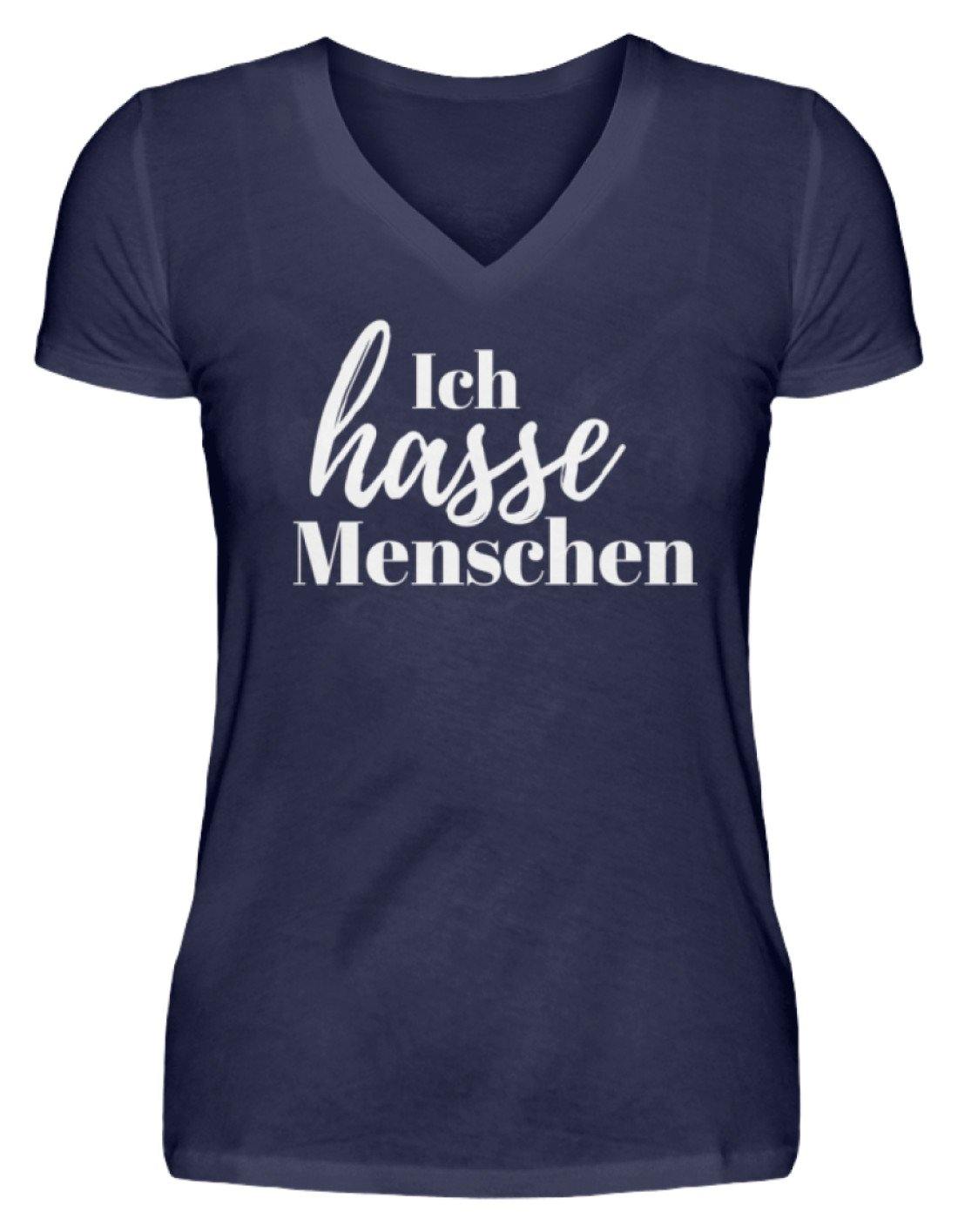 Ich hasse Menschen  - V-Neck Damenshirt