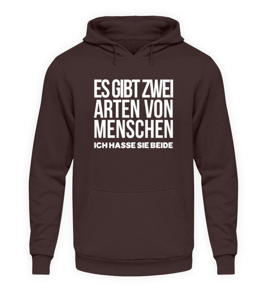 2 Arten Menschen - Words on Shirts  - Unisex Kapuzenpullover Hoodie - Words on Shirts Sag es mit dem Mittelfinger Shirts Hoodies Sweatshirt Taschen Gymsack Spruch Sprüche Statement