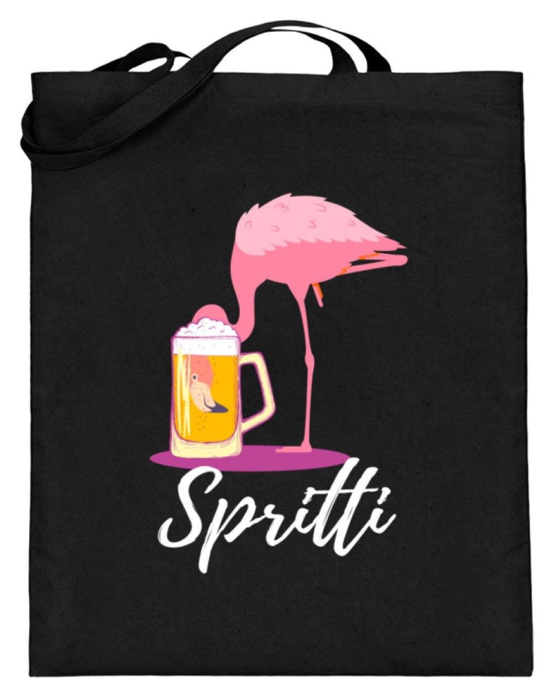 Flamingo Spritti - Words on Shirt  - Jutebeutel (mit langen Henkeln) - Words on Shirts Sag es mit dem Mittelfinger Shirts Hoodies Sweatshirt Taschen Gymsack Spruch Sprüche Statement