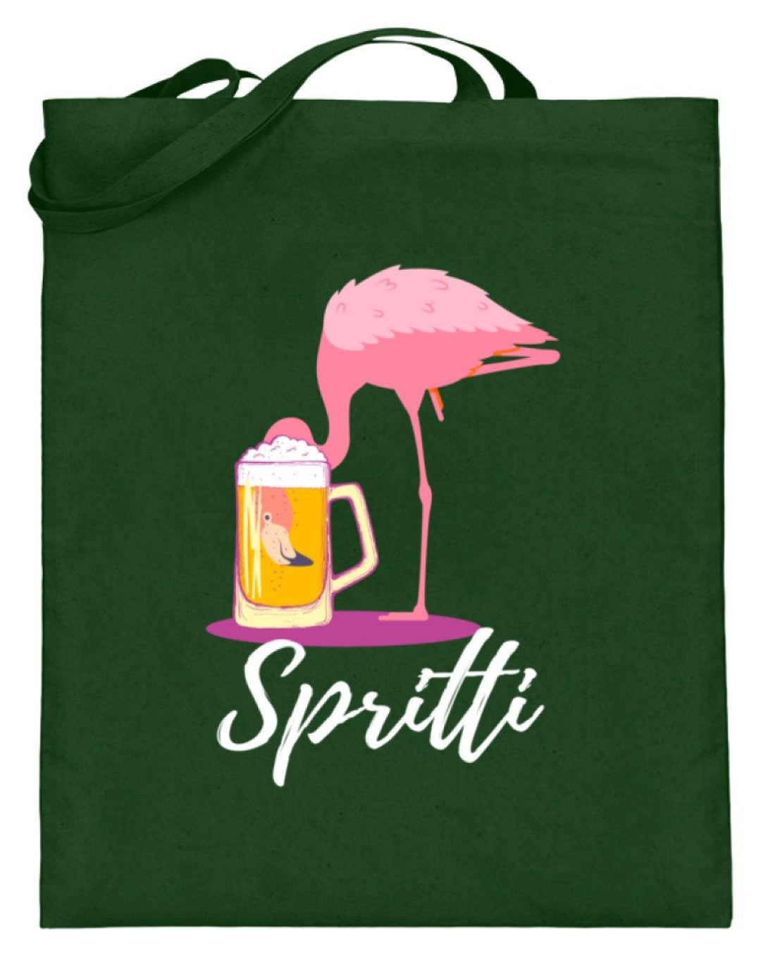 Flamingo Spritti - Words on Shirt  - Jutebeutel (mit langen Henkeln) - Words on Shirts Sag es mit dem Mittelfinger Shirts Hoodies Sweatshirt Taschen Gymsack Spruch Sprüche Statement