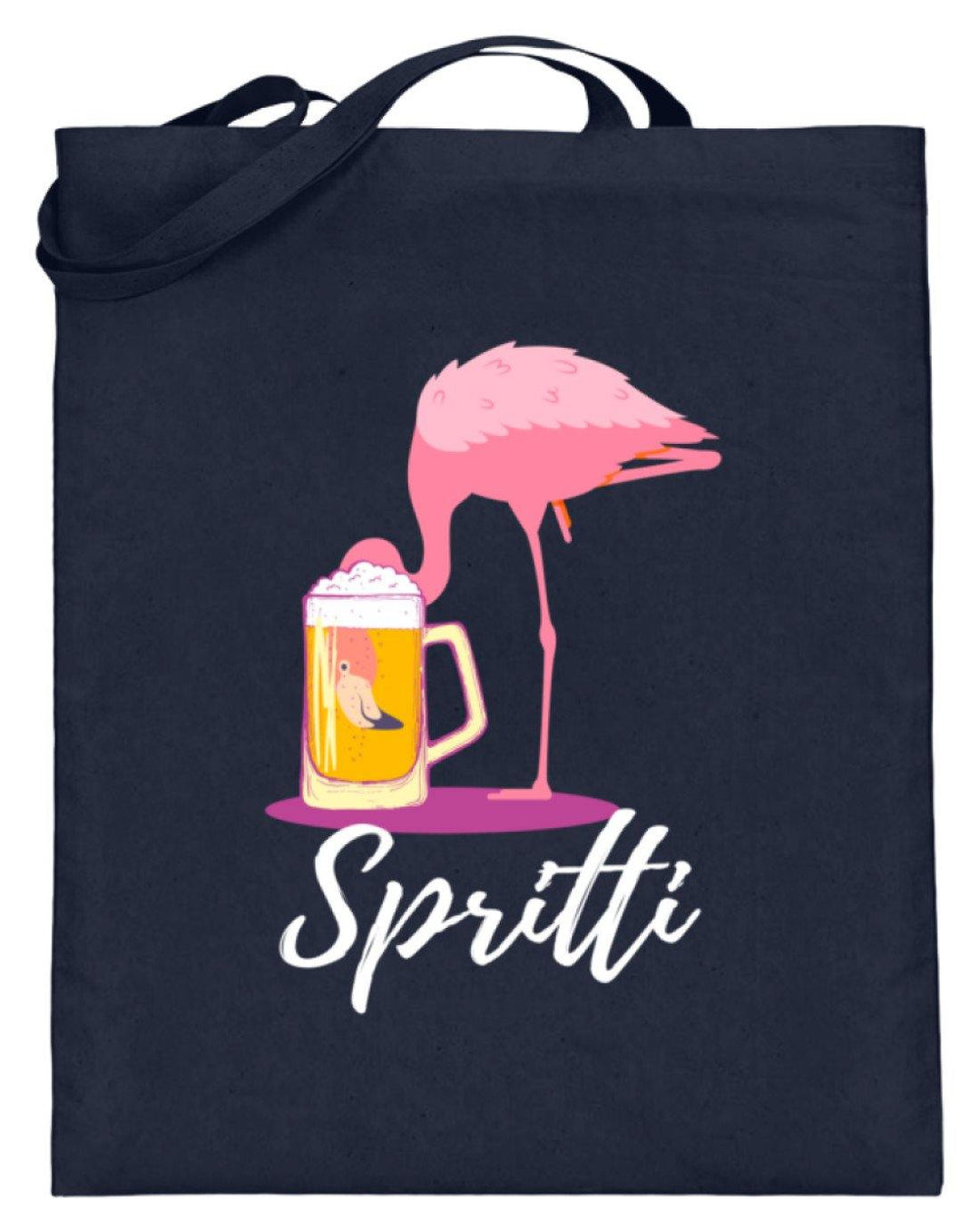 Flamingo Spritti - Words on Shirt  - Jutebeutel (mit langen Henkeln) - Words on Shirts Sag es mit dem Mittelfinger Shirts Hoodies Sweatshirt Taschen Gymsack Spruch Sprüche Statement