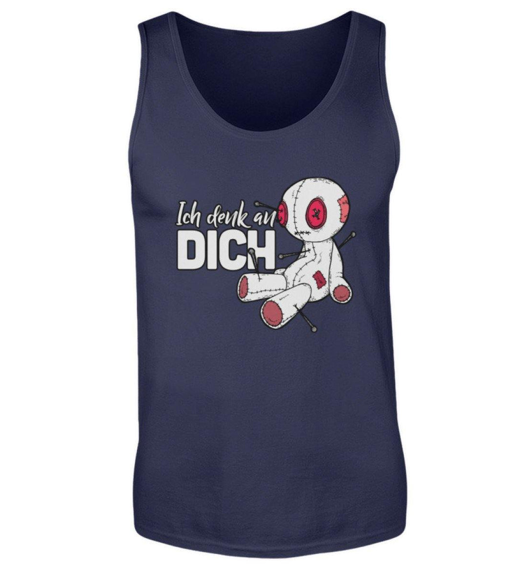 Voodoo Ich denk an dich Words on Shirts  - Herren Tanktop - Words on Shirts Sag es mit dem Mittelfinger Shirts Hoodies Sweatshirt Taschen Gymsack Spruch Sprüche Statement