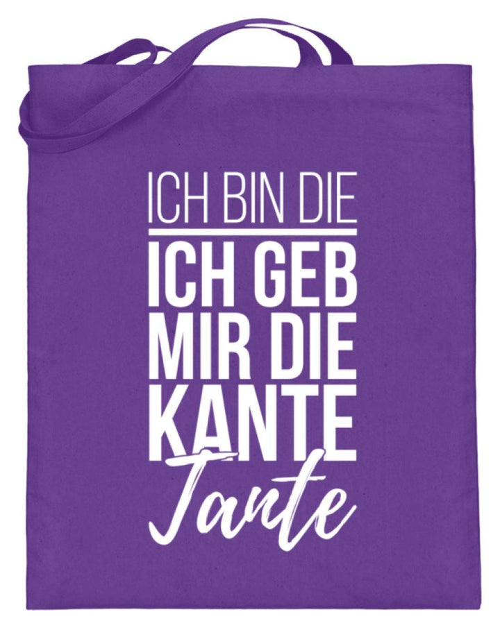 Kante Tante - Words on Shirts  - Jutebeutel (mit langen Henkeln) - Words on Shirts Sag es mit dem Mittelfinger Shirts Hoodies Sweatshirt Taschen Gymsack Spruch Sprüche Statement
