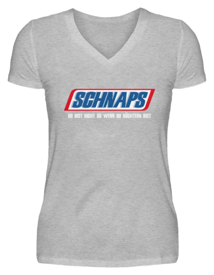 Schnaps - Wenn du nüchtern bist  - V-Neck Damenshirt - Words on Shirts Sag es mit dem Mittelfinger Shirts Hoodies Sweatshirt Taschen Gymsack Spruch Sprüche Statement