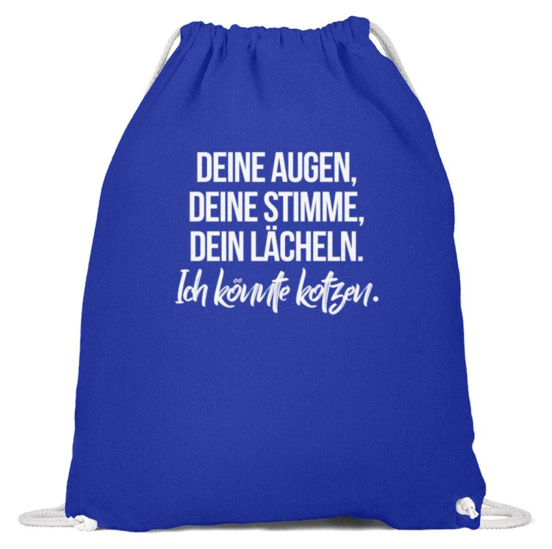 Deine Augen Kotzen Words on Shirts  - Baumwoll Gymsac - Words on Shirts Sag es mit dem Mittelfinger Shirts Hoodies Sweatshirt Taschen Gymsack Spruch Sprüche Statement