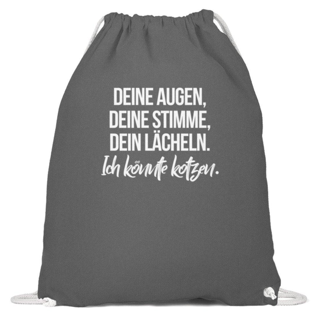 Deine Augen Kotzen Words on Shirts  - Baumwoll Gymsac - Words on Shirts Sag es mit dem Mittelfinger Shirts Hoodies Sweatshirt Taschen Gymsack Spruch Sprüche Statement