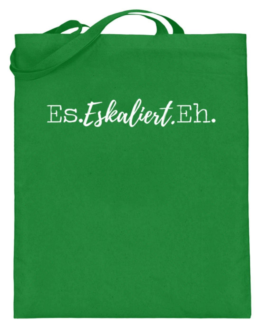 Es Eskaliert Eh - Words on Shirts (4)  - Jutebeutel (mit langen Henkeln) - Words on Shirts Sag es mit dem Mittelfinger Shirts Hoodies Sweatshirt Taschen Gymsack Spruch Sprüche Statement
