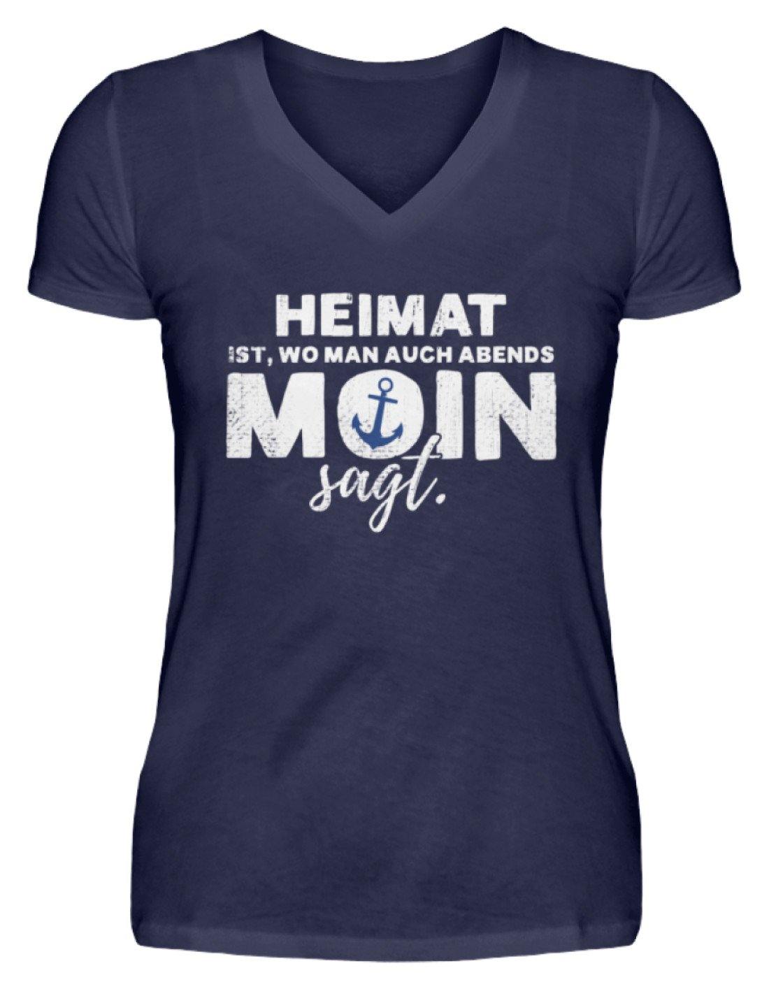 Abends Moin sagt 2 - Norddeutsch  - V-Neck Damenshirt