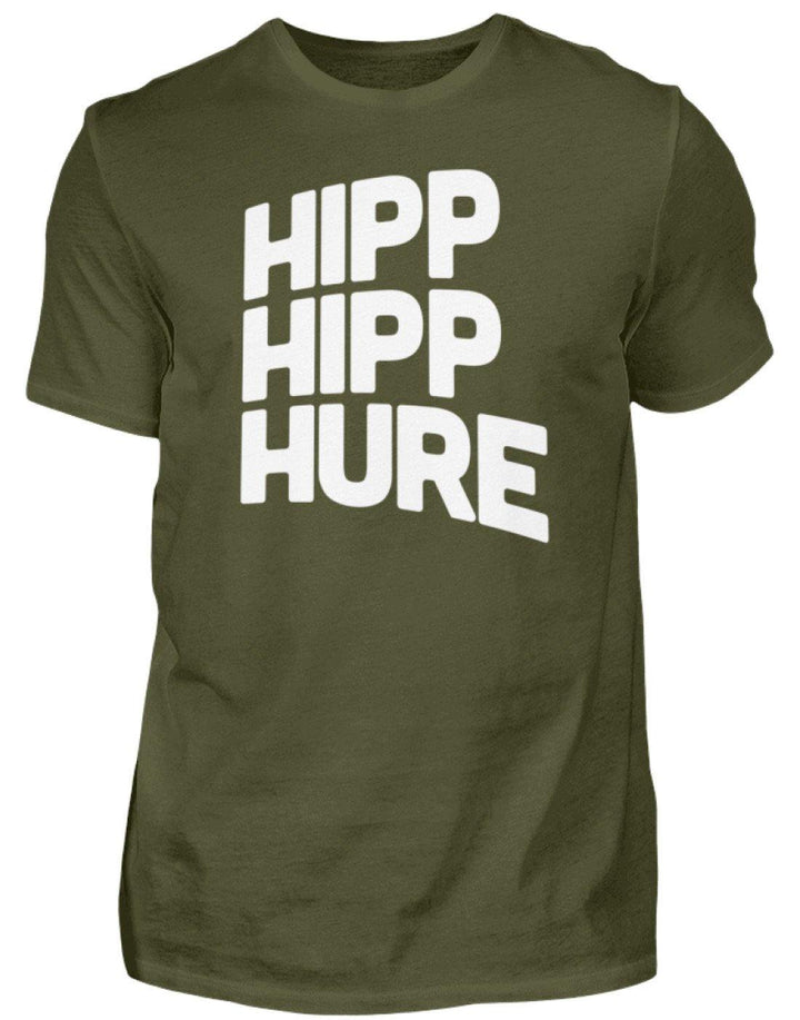 HIPP HIPP HURE- WORDS ON SHIRTS  - Herren Shirt - Words on Shirts Sag es mit dem Mittelfinger Shirts Hoodies Sweatshirt Taschen Gymsack Spruch Sprüche Statement