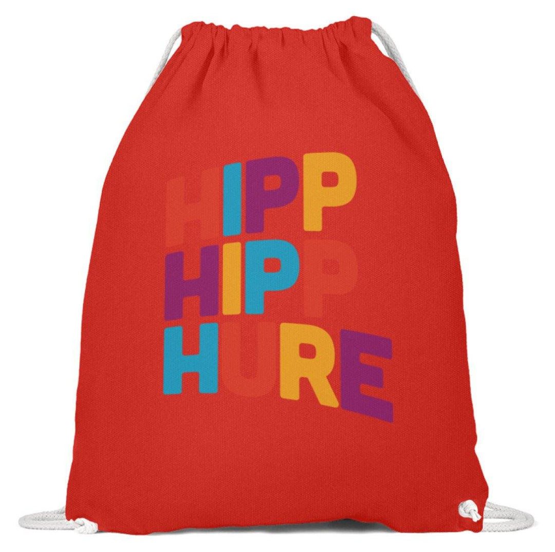 Hipp Hipp Hure- Words on Shirts  - Baumwoll Gymsac - Words on Shirts Sag es mit dem Mittelfinger Shirts Hoodies Sweatshirt Taschen Gymsack Spruch Sprüche Statement