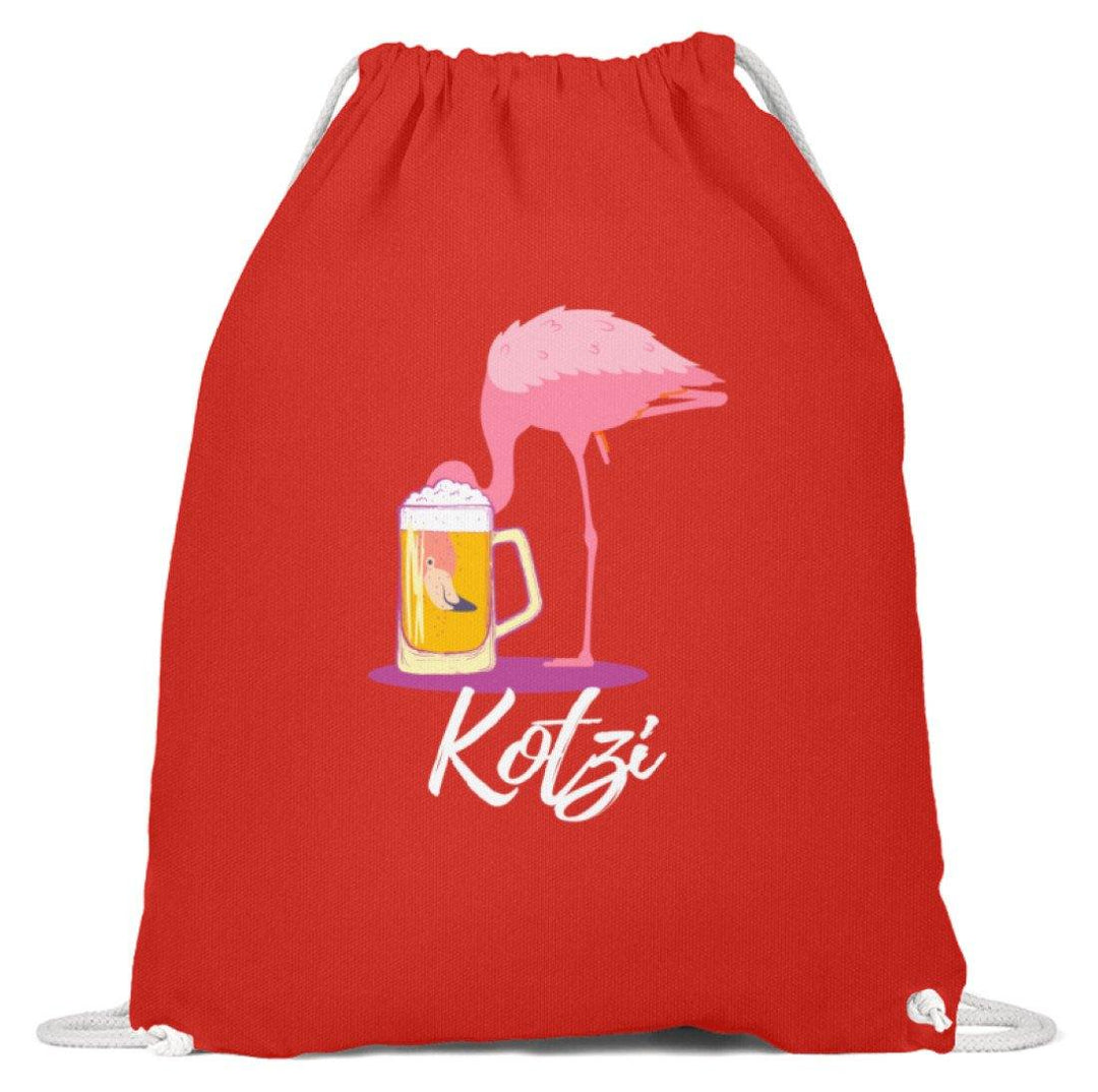 Flamingo Kotzi - Words on Shirt  - Baumwoll Gymsac - Words on Shirts Sag es mit dem Mittelfinger Shirts Hoodies Sweatshirt Taschen Gymsack Spruch Sprüche Statement