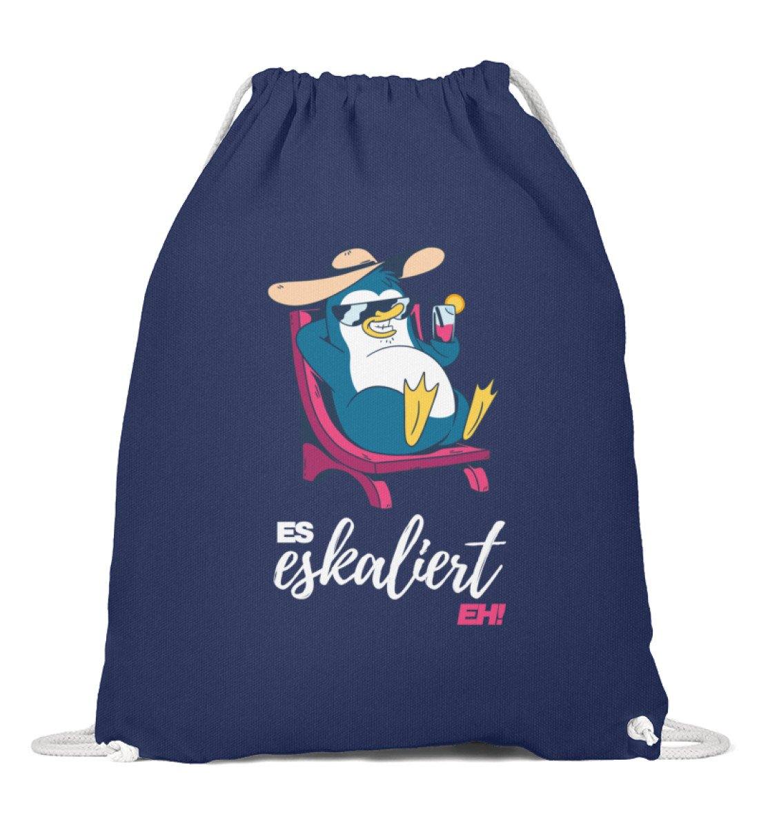Es eskaliert eh - Pinguin - Words on Shirts  - Baumwoll Gymsac