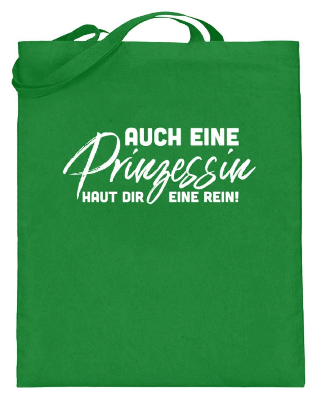 Auch eine Prinzessin haut dir eine rein. - Words on Shirt  - Jutebeutel (mit langen Henkeln) - Words on Shirts Sag es mit dem Mittelfinger Shirts Hoodies Sweatshirt Taschen Gymsack Spruch Sprüche Statement