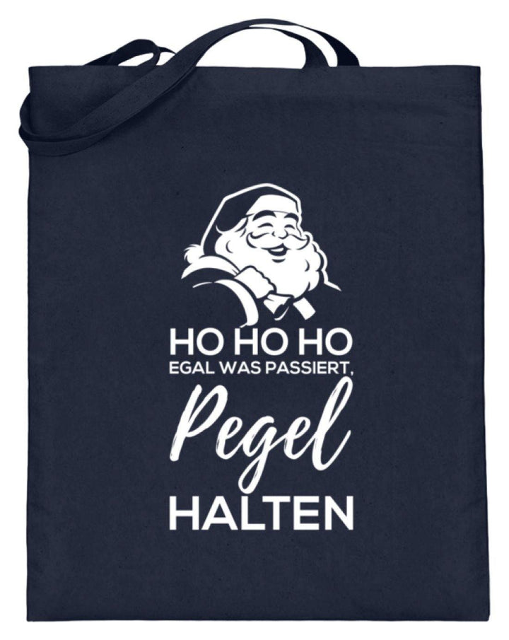Santa Pegel halten - Words on Shirt  - Jutebeutel (mit langen Henkeln) - Words on Shirts Sag es mit dem Mittelfinger Shirts Hoodies Sweatshirt Taschen Gymsack Spruch Sprüche Statement
