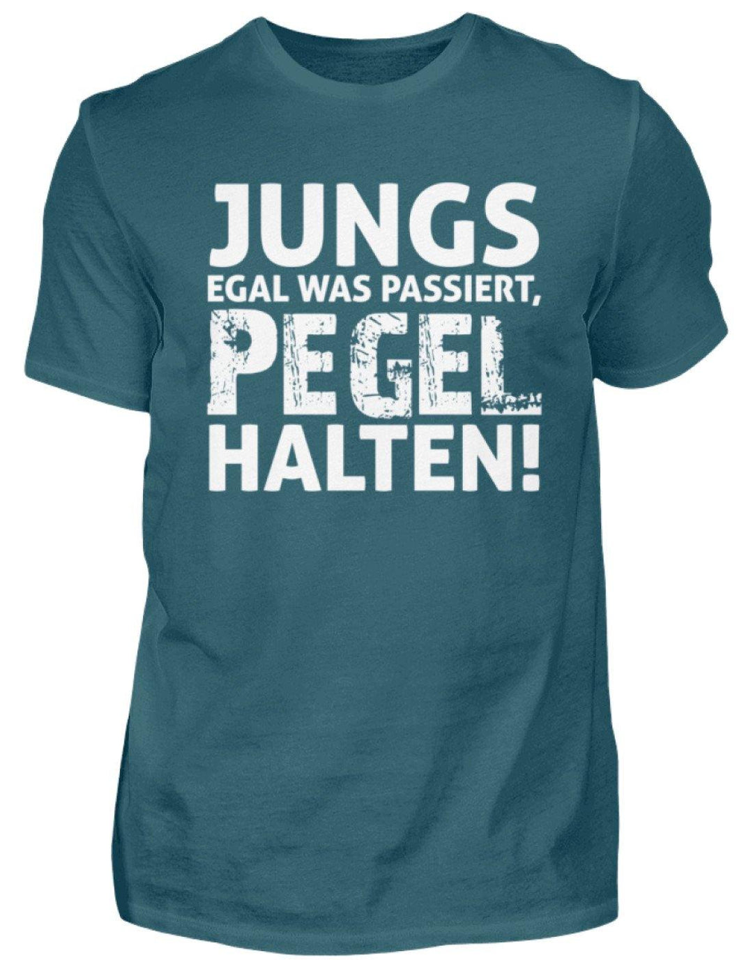 Jungs, Pegel halten.  - Herren Shirt - Words on Shirts Sag es mit dem Mittelfinger Shirts Hoodies Sweatshirt Taschen Gymsack Spruch Sprüche Statement