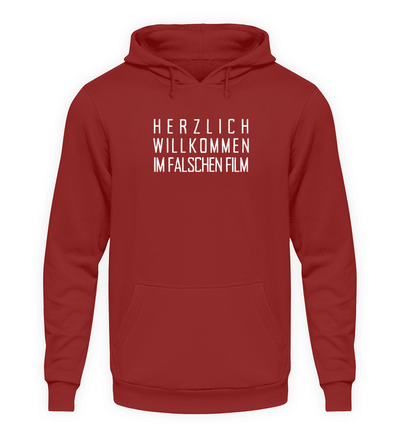 Herzlich willkommen im falschen Film  - Unisex Kapuzenpullover Hoodie - Words on Shirts