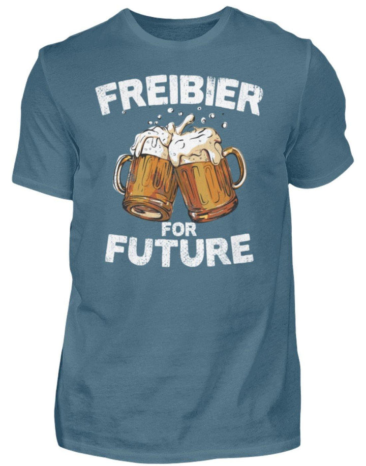 Freibier for Future - Words on Shirts  - Herren Shirt - Words on Shirts Sag es mit dem Mittelfinger Shirts Hoodies Sweatshirt Taschen Gymsack Spruch Sprüche Statement