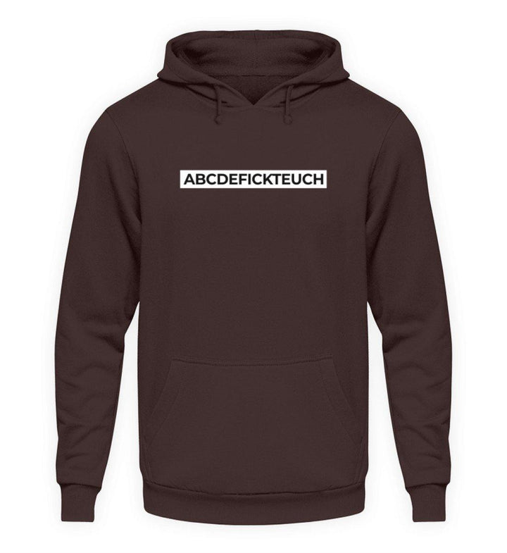 ABCDEFICKTEUCH - Words on Shirts  - Unisex Kapuzenpullover Hoodie - Words on Shirts Sag es mit dem Mittelfinger Shirts Hoodies Sweatshirt Taschen Gymsack Spruch Sprüche Statement