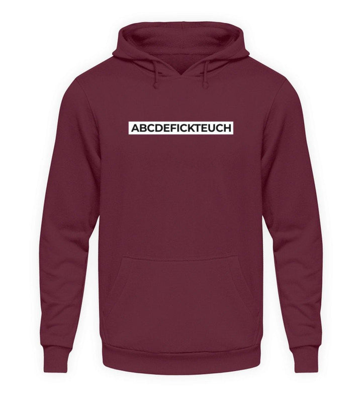 ABCDEFICKTEUCH - Words on Shirts  - Unisex Kapuzenpullover Hoodie - Words on Shirts Sag es mit dem Mittelfinger Shirts Hoodies Sweatshirt Taschen Gymsack Spruch Sprüche Statement