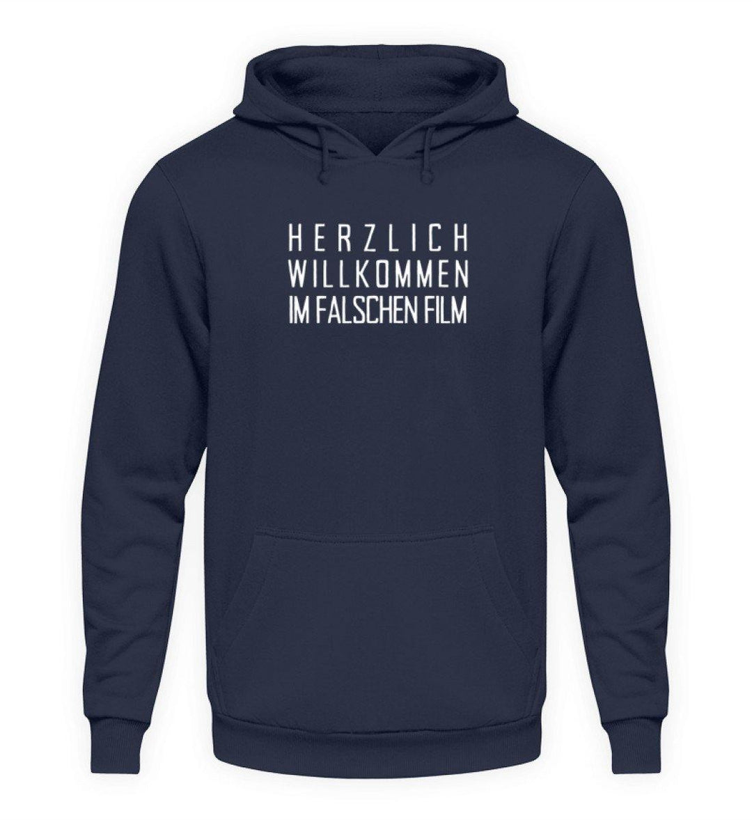 Herzlich willkommen im falschen Film  - Unisex Kapuzenpullover Hoodie - Words on Shirts