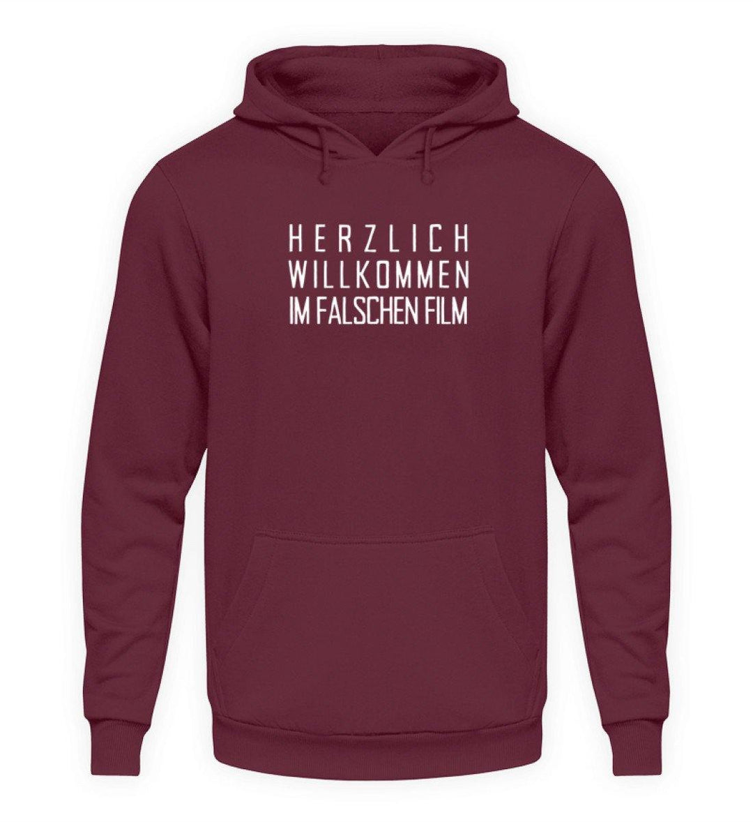 Herzlich willkommen im falschen Film  - Unisex Kapuzenpullover Hoodie - Words on Shirts