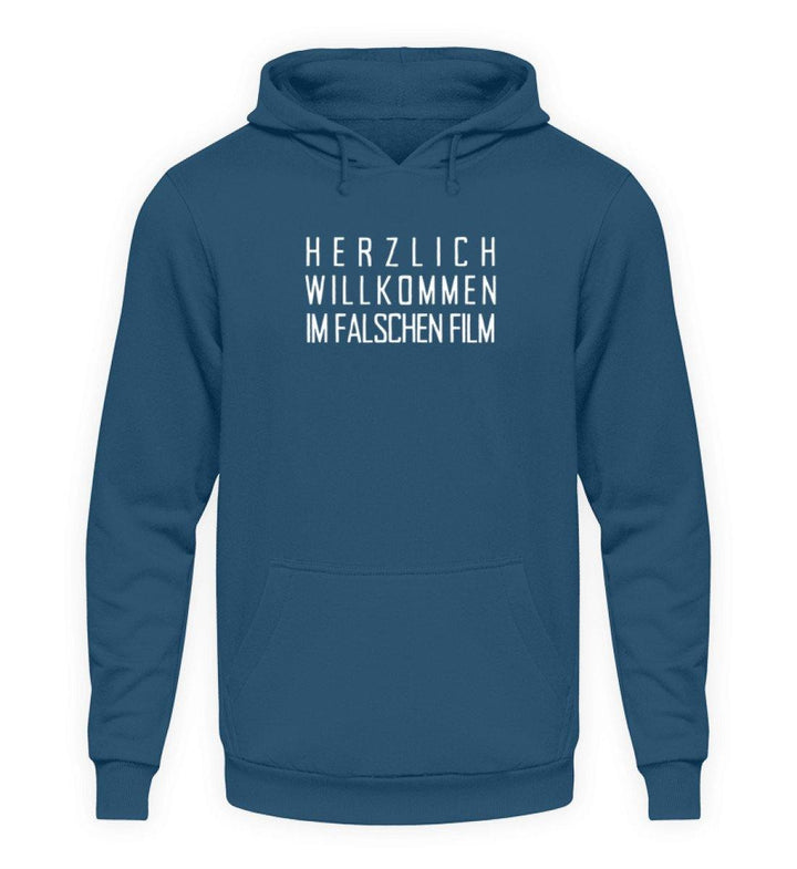 Herzlich willkommen im falschen Film  - Unisex Kapuzenpullover Hoodie - Words on Shirts