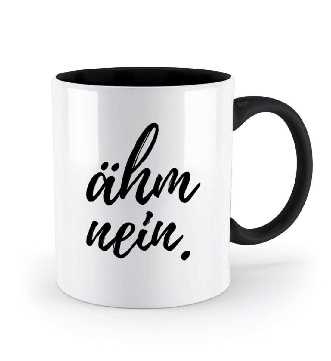 ähm nein. - Tasse - Words on Shirts  - Zweifarbige Tasse