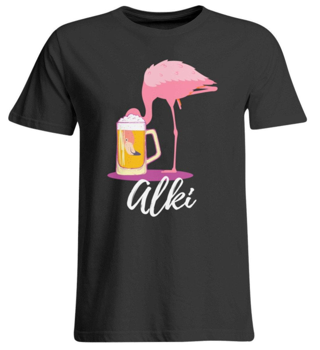 Flamingo Alki - Words on Shirt  - Übergrößenshirt - Words on Shirts Sag es mit dem Mittelfinger Shirts Hoodies Sweatshirt Taschen Gymsack Spruch Sprüche Statement