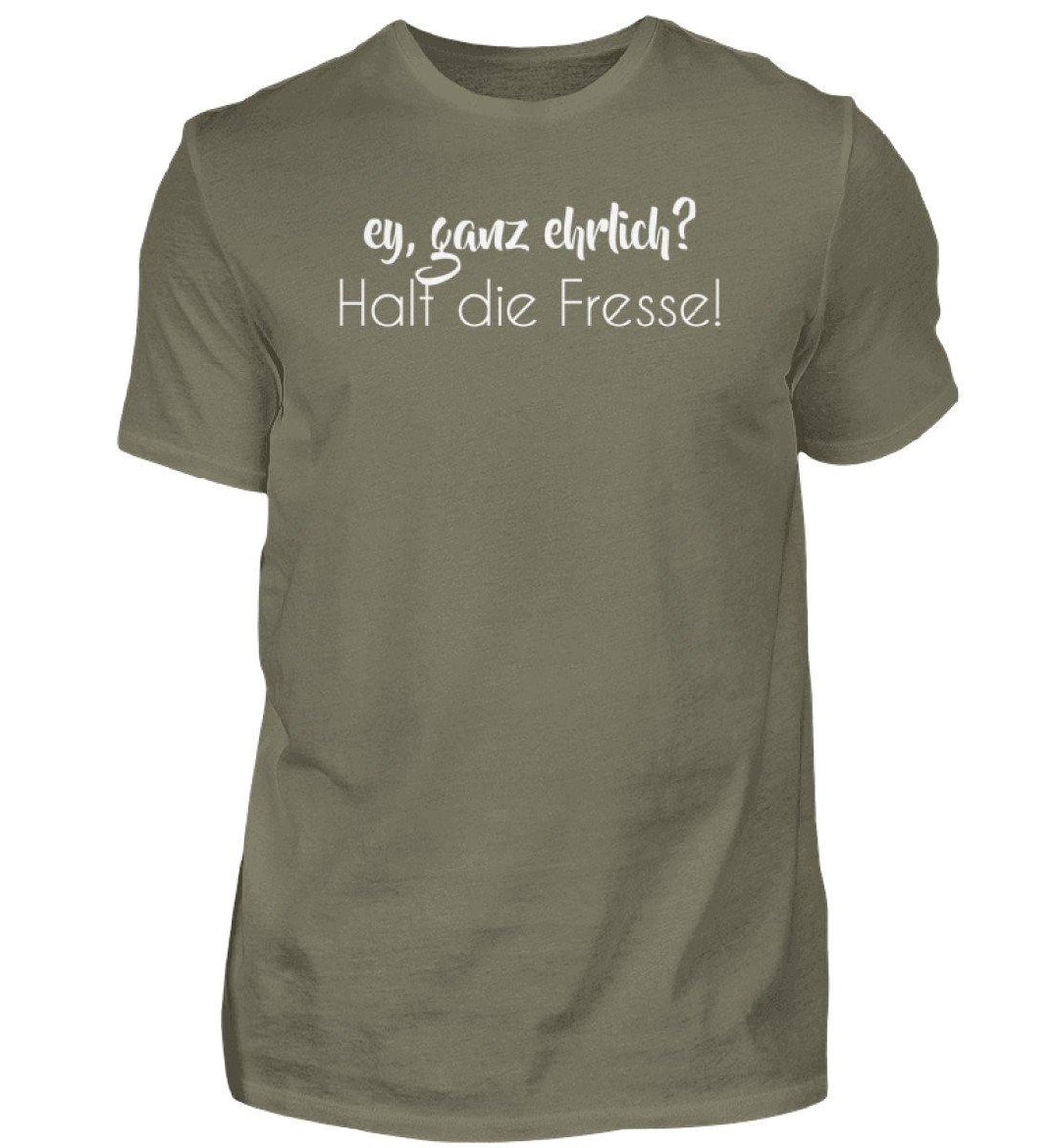 Ey, halt die Fresse Words on Shirts - PR  - Herren Premiumshirt - Words on Shirts Sag es mit dem Mittelfinger Shirts Hoodies Sweatshirt Taschen Gymsack Spruch Sprüche Statement