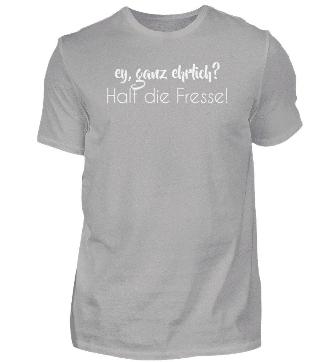 Ey, halt die Fresse Words on Shirts - PR  - Herren Premiumshirt - Words on Shirts Sag es mit dem Mittelfinger Shirts Hoodies Sweatshirt Taschen Gymsack Spruch Sprüche Statement