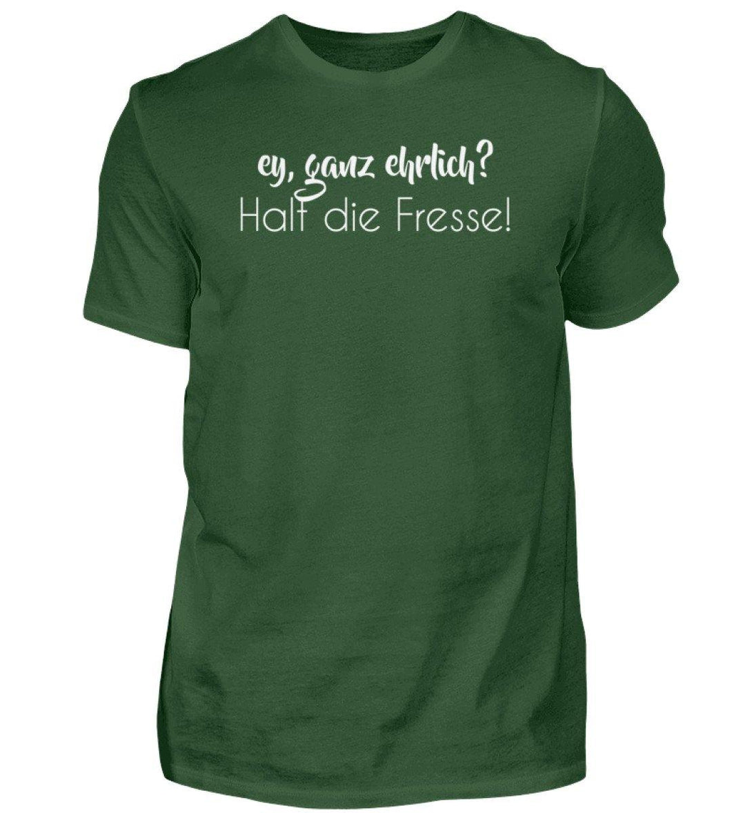 Ey, halt die Fresse Words on Shirts - PR  - Herren Premiumshirt - Words on Shirts Sag es mit dem Mittelfinger Shirts Hoodies Sweatshirt Taschen Gymsack Spruch Sprüche Statement